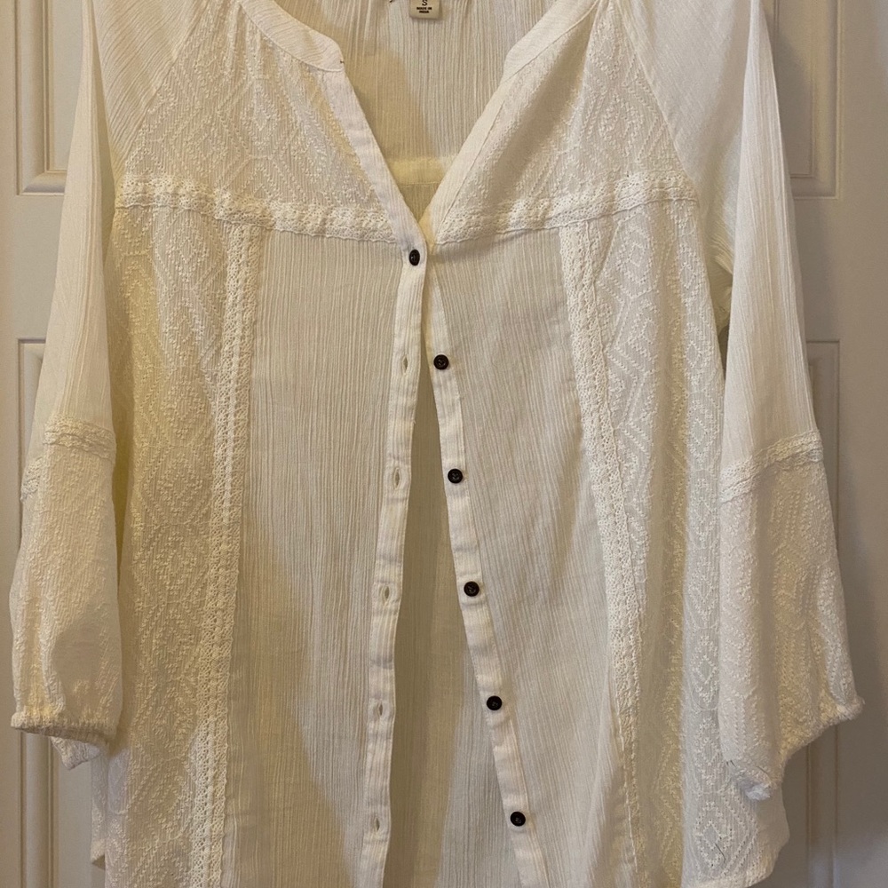 Ruff Hewn Cream-Colored Women’s Blouse